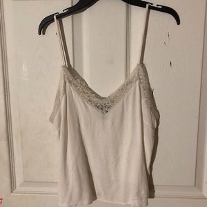 F21 white lace tank